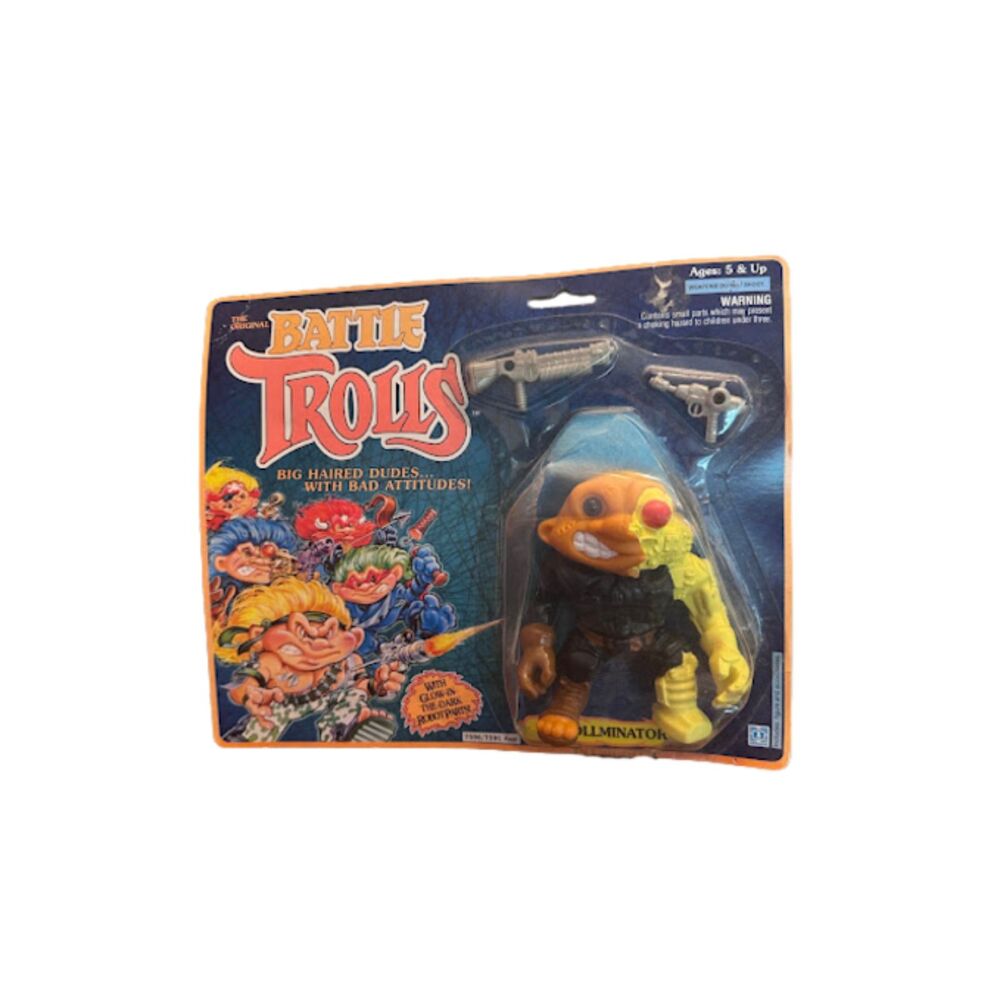 Vintage 1992 Battle Trolls Trollminator Action Figure Hasbro Sealed GITD